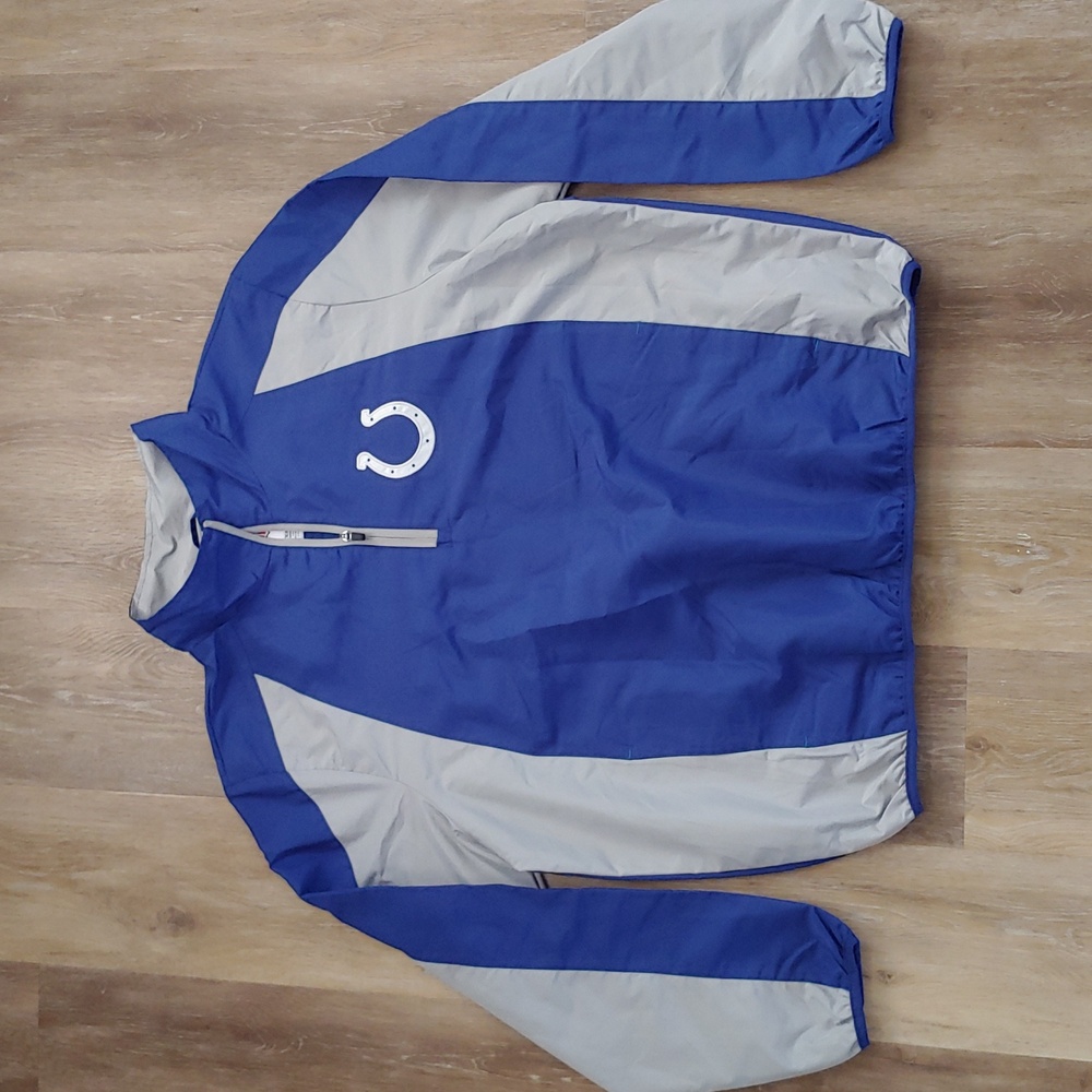 NWT NFL Indianapolis Colts 1/4 Zip Pullover Jacket Blue/Grey Size XXL
